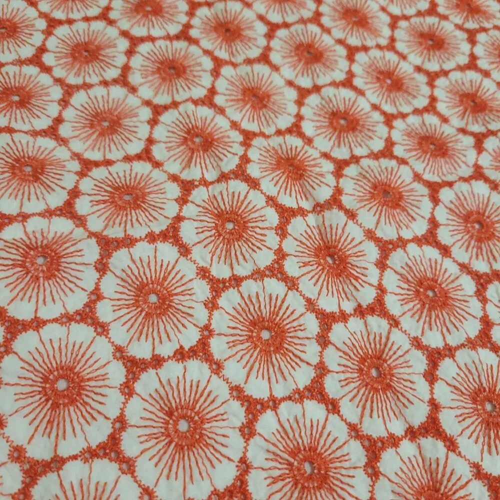 Boden Womens Embroidered Lace Floral Coral Red & White Cotton A-Line Skirt 16R - Picture 11 of 11
